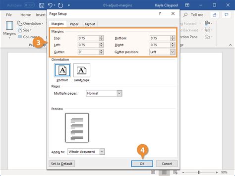 Create custom margins .